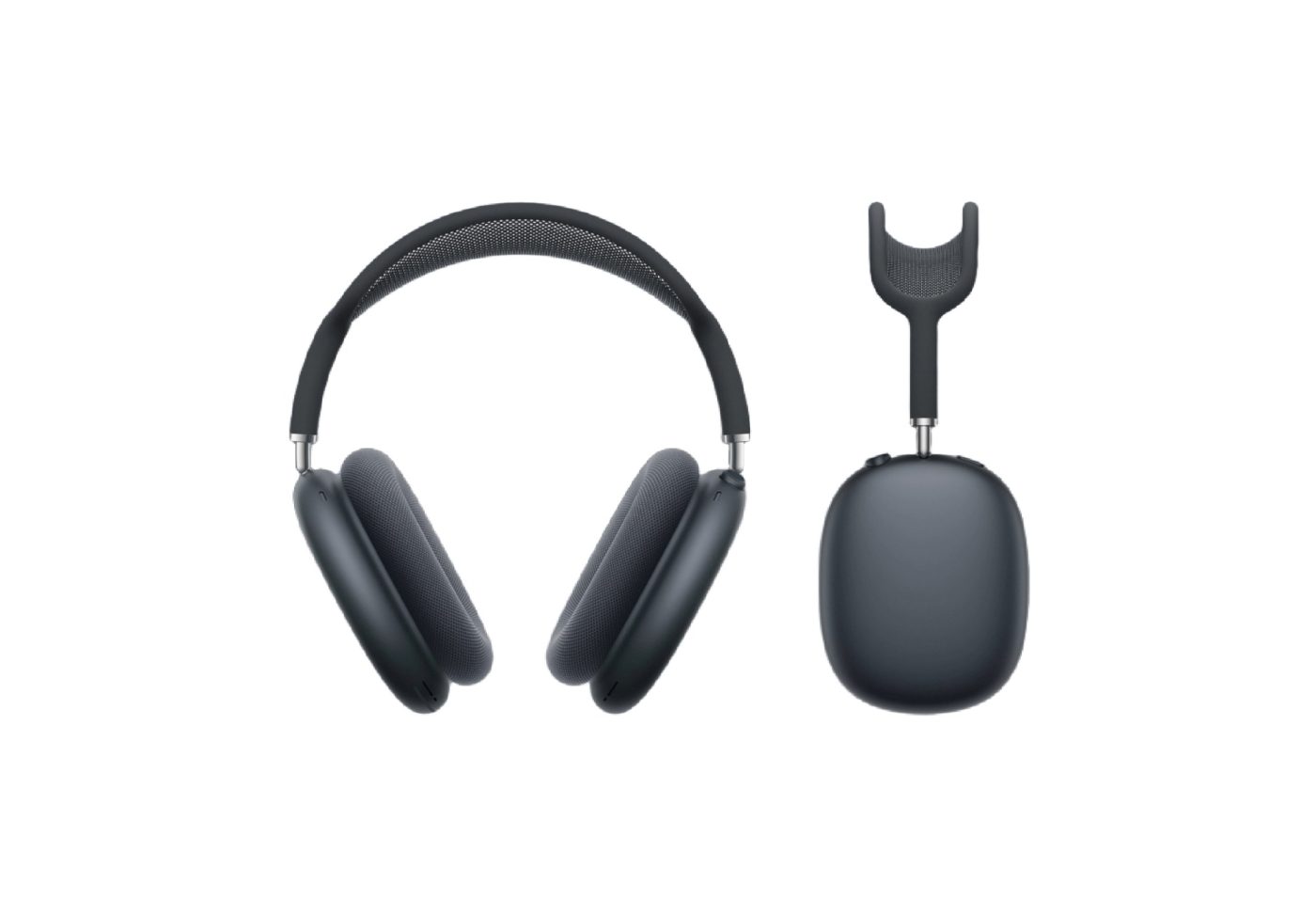 airpods max midnight спереди и сбоку в темно-синем оттенке