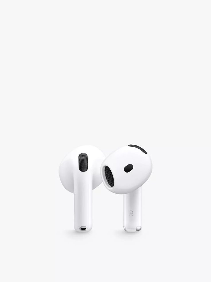 Белые AirPods спереди как компактная альтернатива полноразмерным AirPods Max
