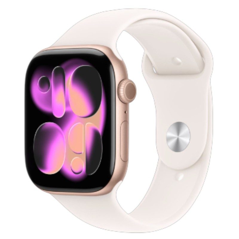 apple watch series 11 42mm в цвете Rose Gold с ремешком Light Blush