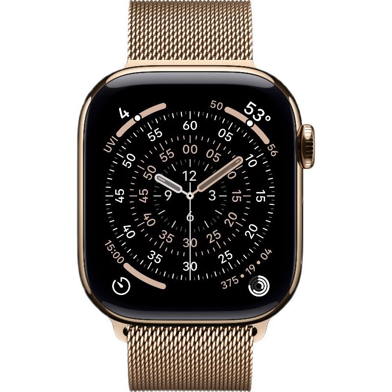 Apple Watch Series 11 42 мм Gold Titanium Case с Milanese Loop